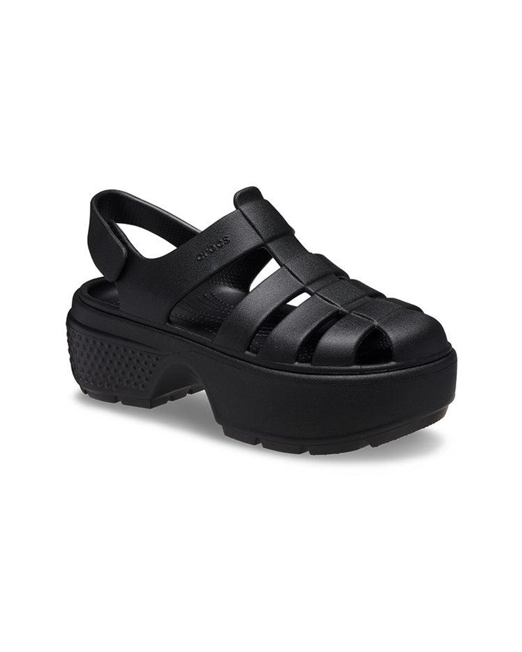CROCSTM Black (Wmns) Stomp Fisherman Sandals