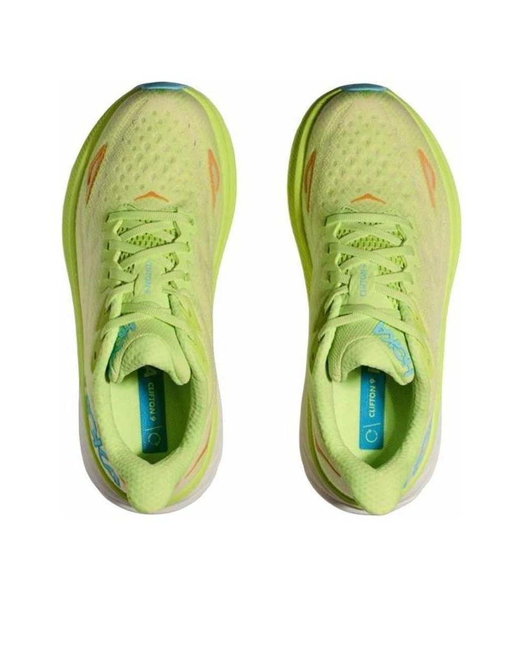 Hoka One One White (Wmns) Clifton 9 Wide 'Citron'