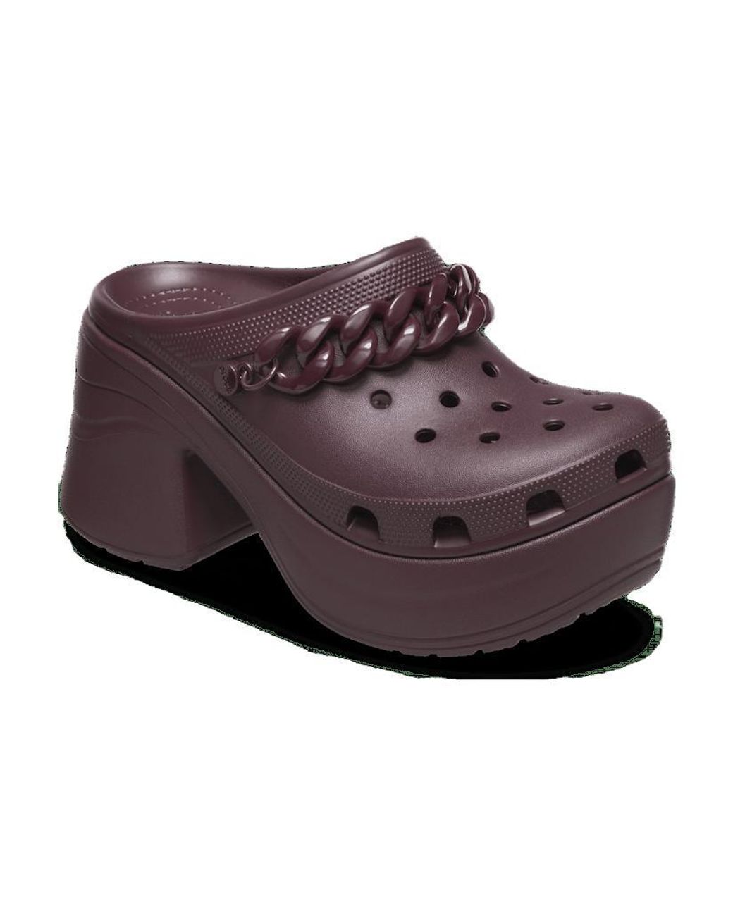 CROCSTM Brown Siren Chain Clog; Dark Cherry