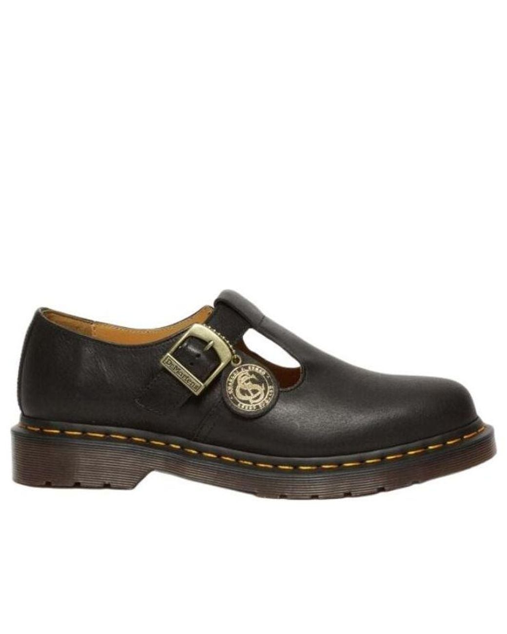 Dr. Martens Brown T-Bar Regency Leather Mary Jane Shoes for men