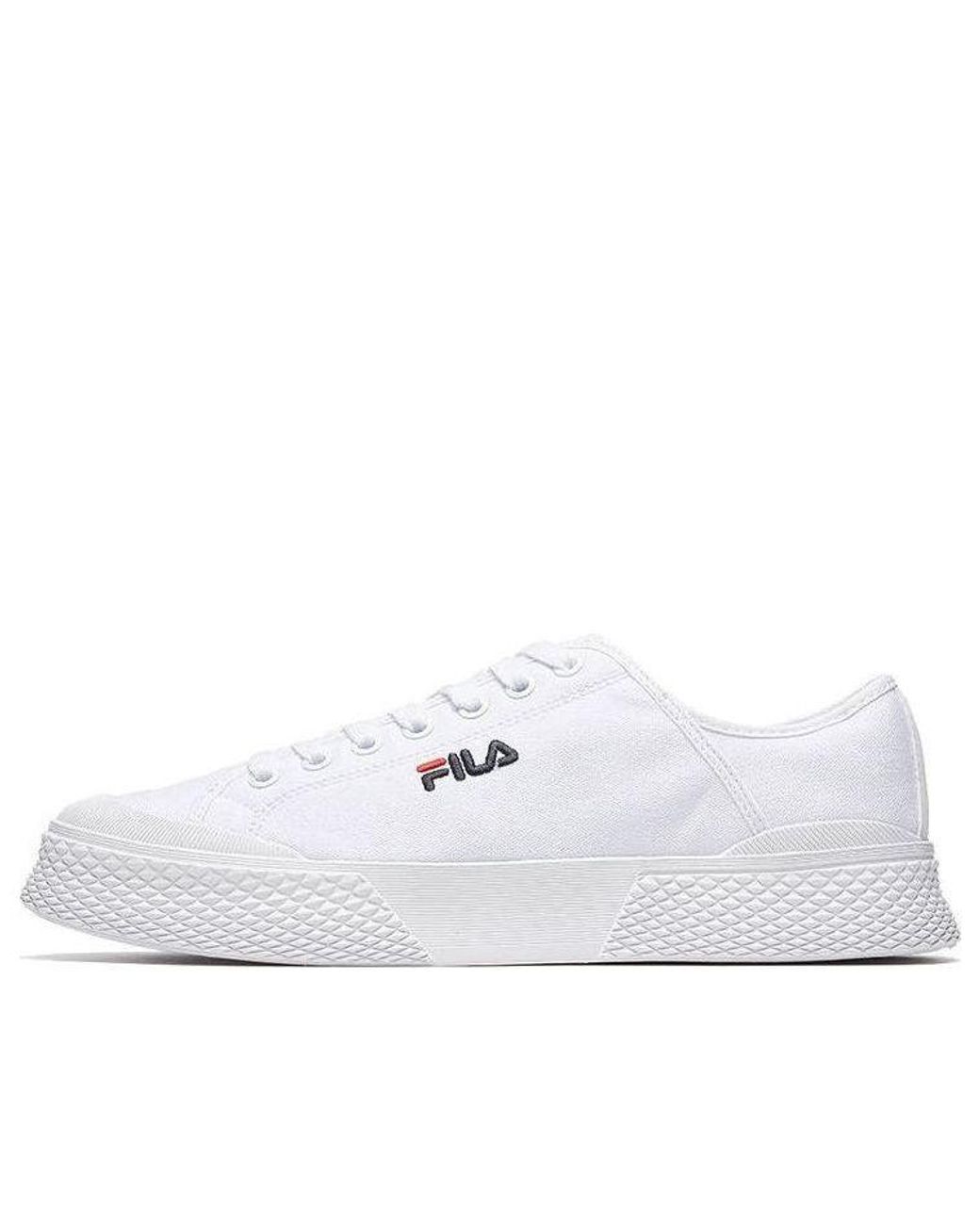 Fila White Canvas Shoes for men