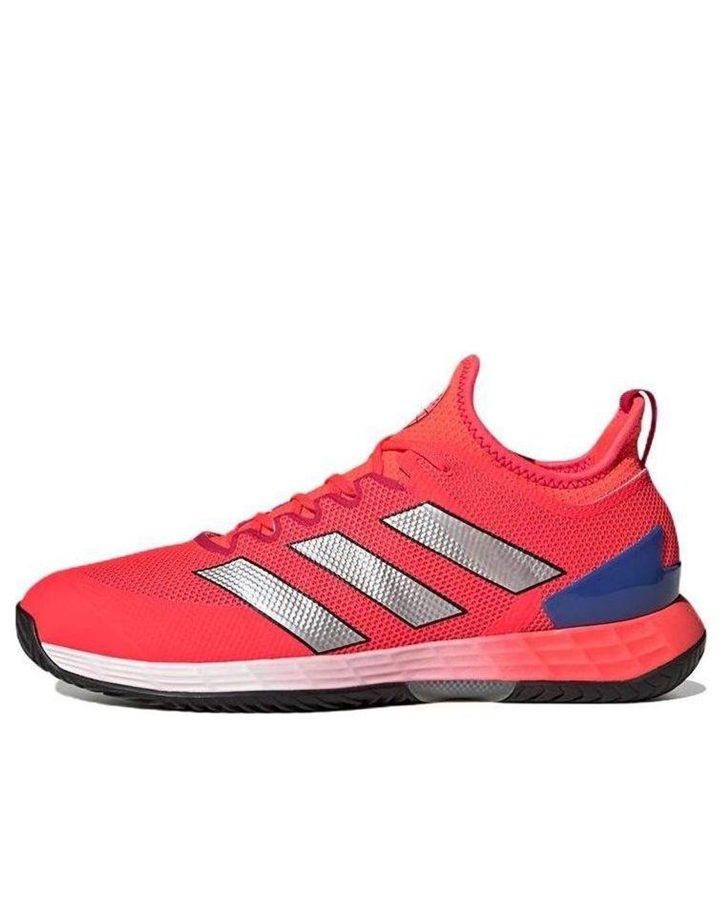 Adidas Red Adizero Ubersonic 4 Tennis Shoes 'Solar Lucid' for men