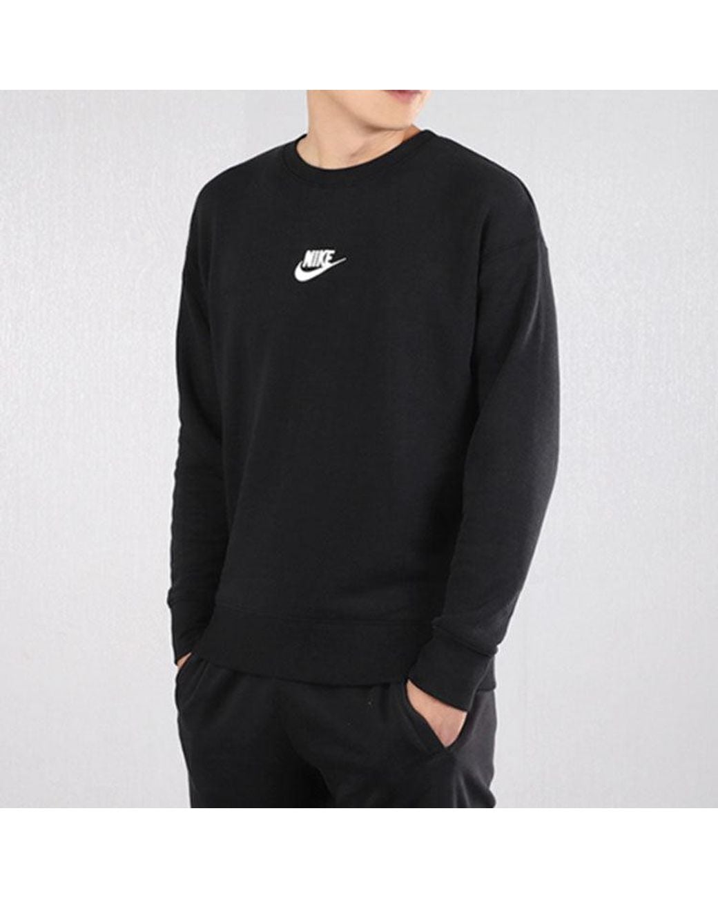 Nike Blue Casual Crew Neck Sweater for men