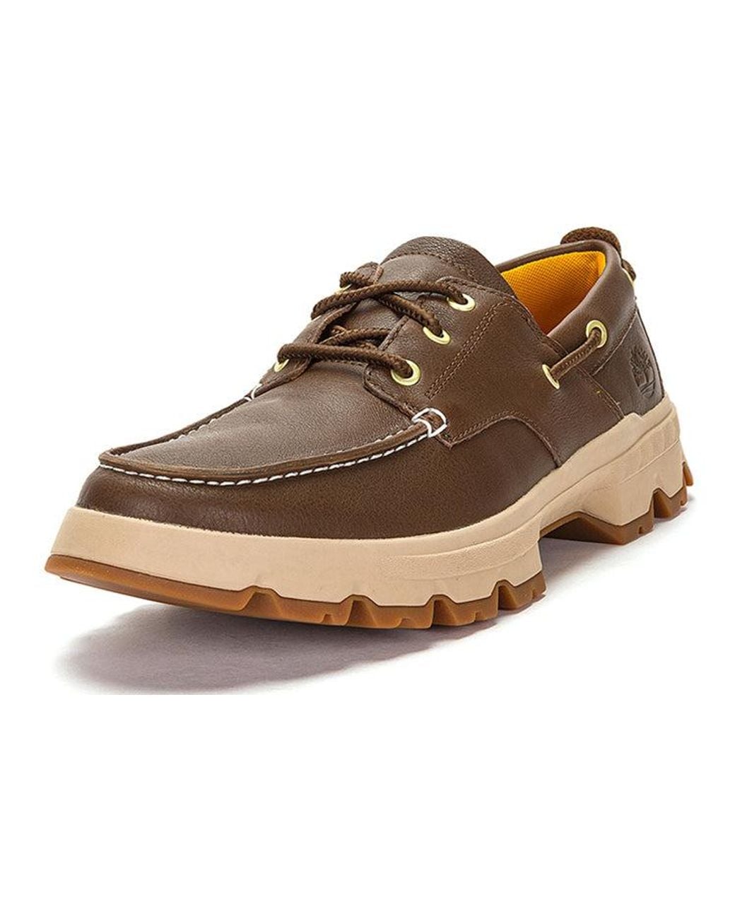 Timberland Brown Greenstride Originals Ultra Leather Boat Shoes 'Dark' for men