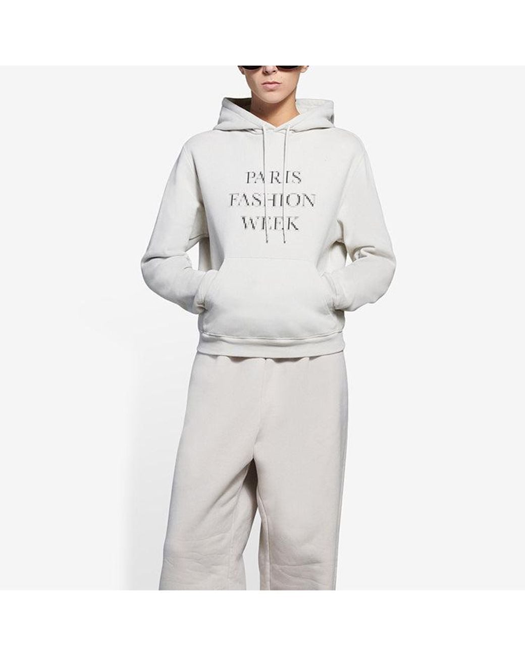 Balenciaga White (Wmns) Ss21 Fashion Week Shrunk Hooded Sweatshirt