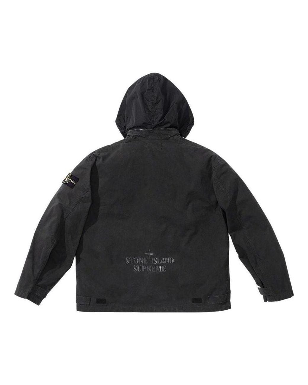 Supreme Black X Stone Island Cotton Cordura Shell Jacket for men