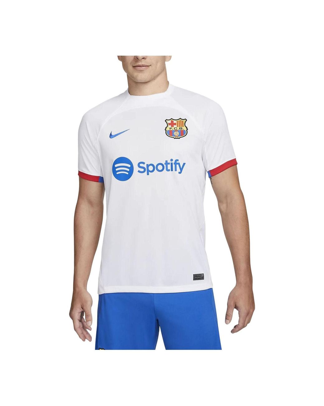 Nike White Fc Barcelona 2023/24 Stadium Jersey for men