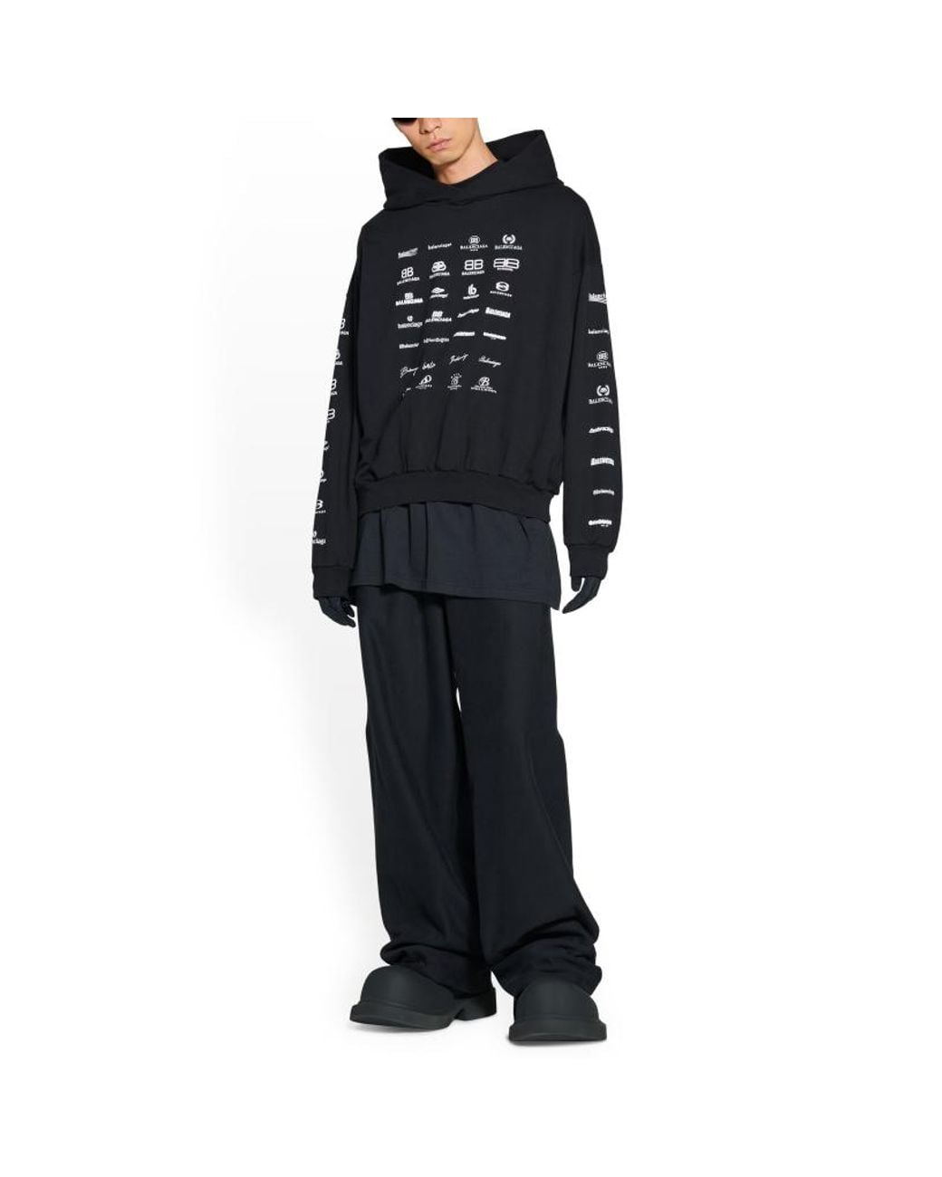 Balenciaga Blue Archives Logos Hoodie