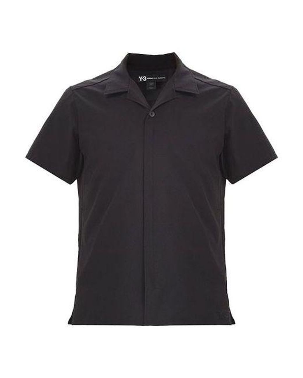 Adidas Black Y-3 Solid Color Casual Short Sleeve Shirt for men