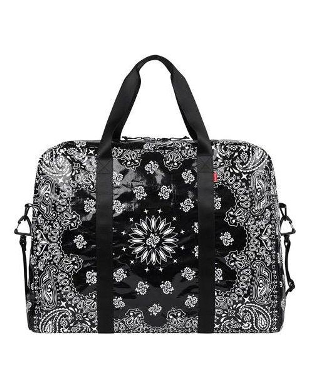 Supreme Black Bandana Tarp Large Duffle Bag for men