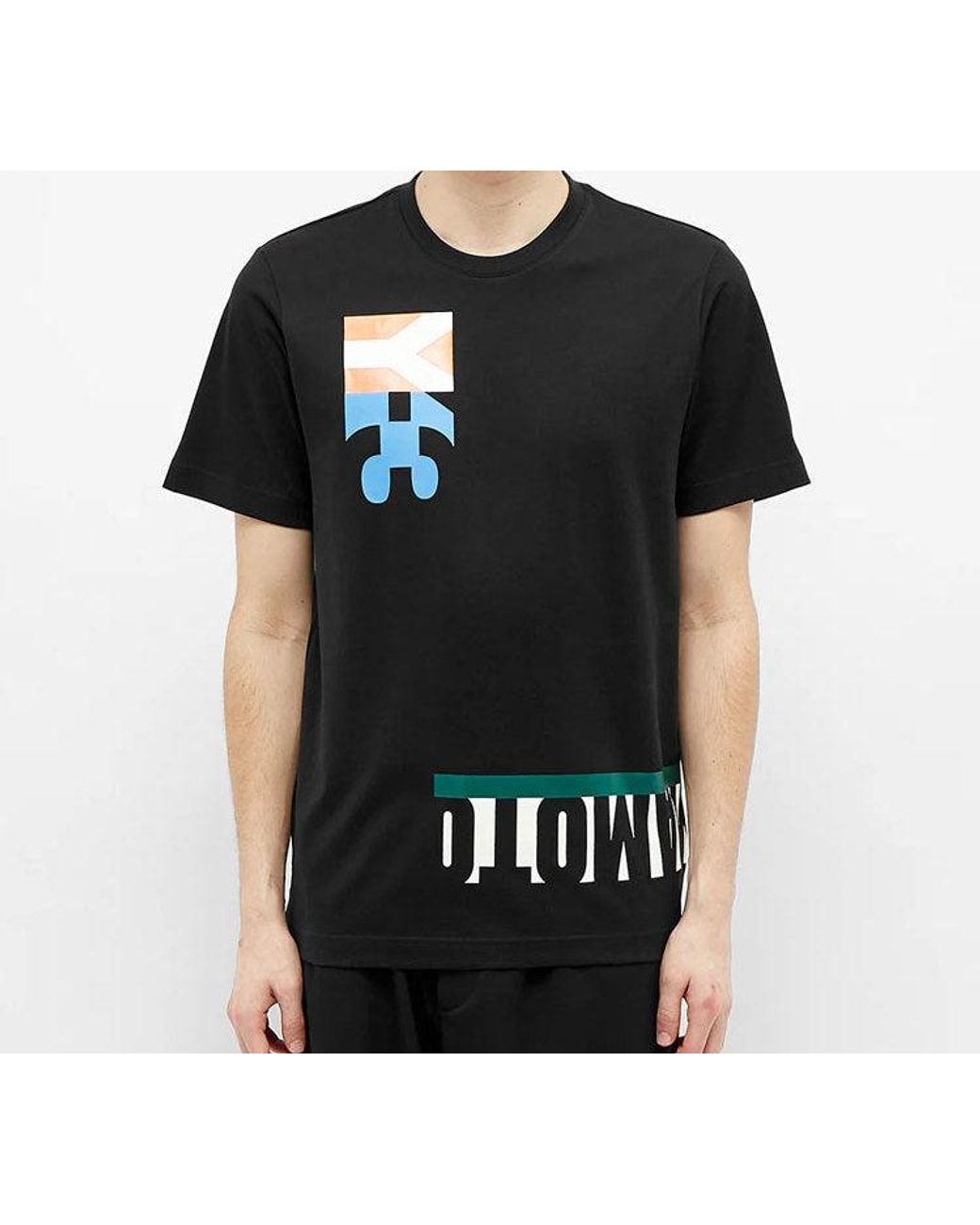 Adidas Black Y-3 Multi Block Graphic Printing Tee
