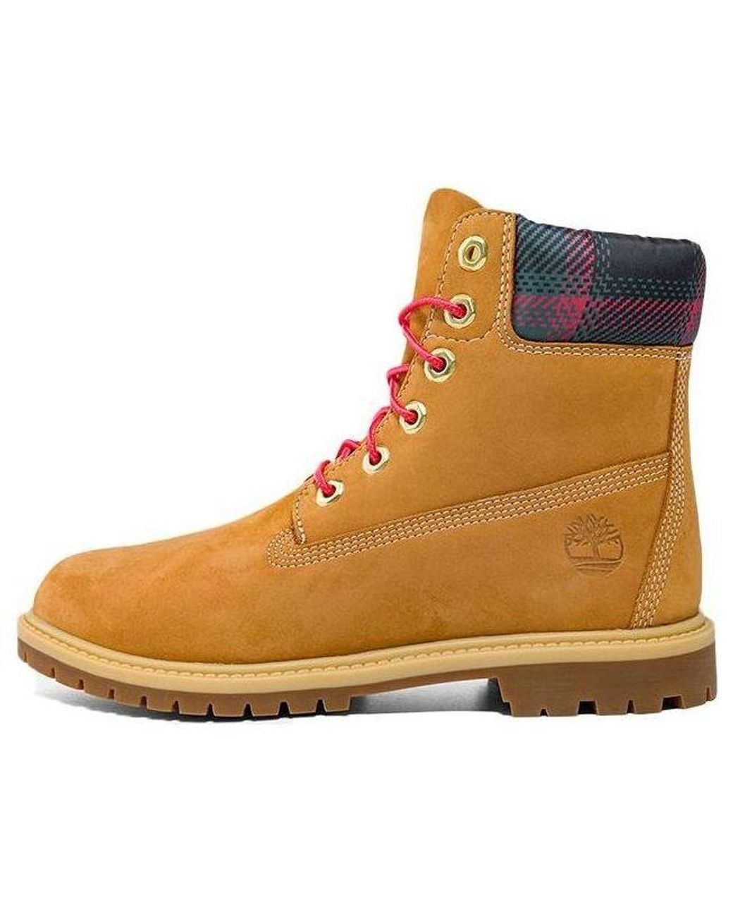 Timberland Brown (Wmns) Heritage 6 Inch Waterproof Boots 'Wheat Nubuck With Plaid'