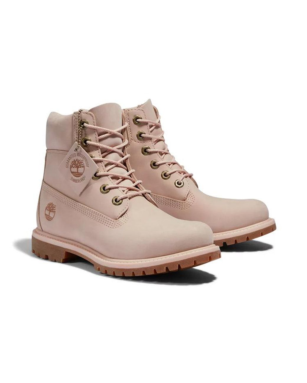 Timberland Brown (Wmns) Premium 6 Inch Waterproof Boots 'Light Nubuck'