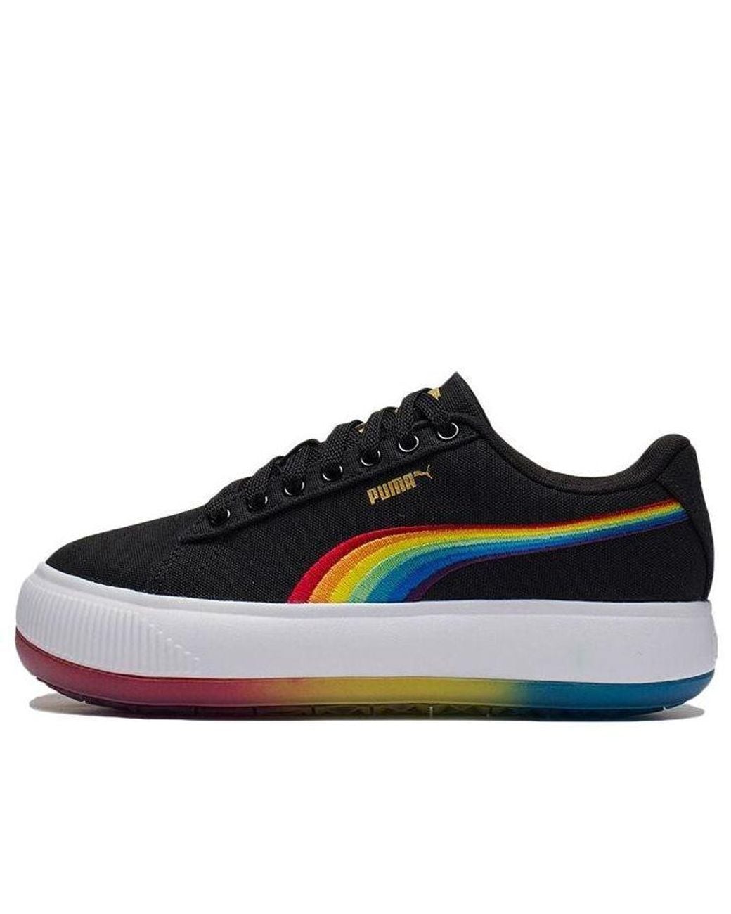 PUMA Blue (Wmns) Suede Mayu Prism Low Tops Thick Sole Skateboarding Shoes