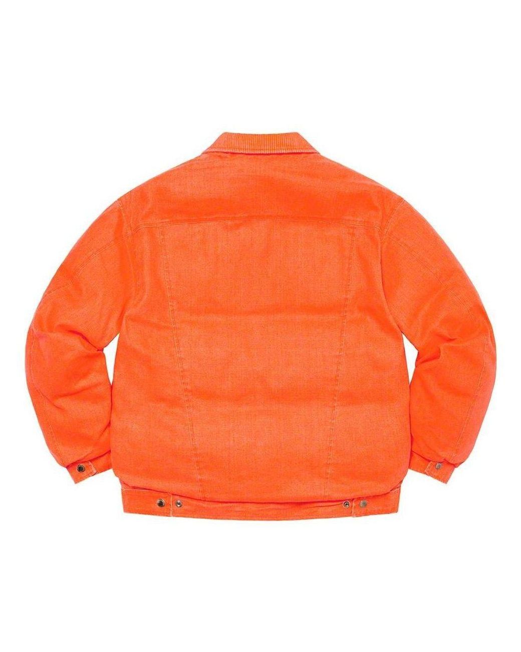 Supreme Orange X Schott Canvas Down Trucker Jacket for men