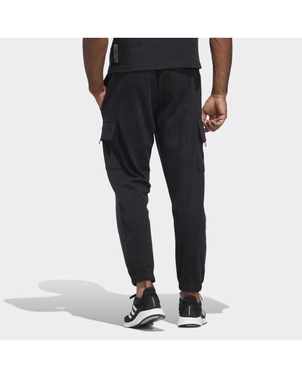Adidas Black Cny Top Knpnt Side Pocket Cargo Lacing Casual Joggers/Pants/Trousers for men