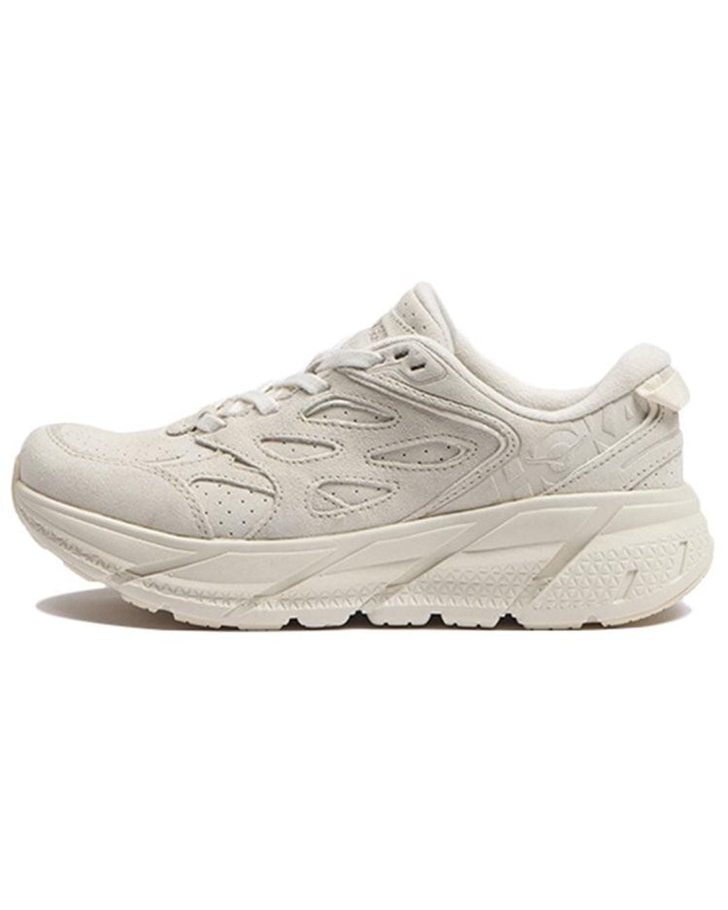 Hoka One One White Ora Clifton L Suede 'Eggnog' for men