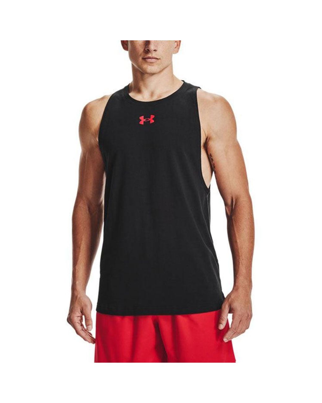 Under Armour Black Baseline Cotton Tank for men