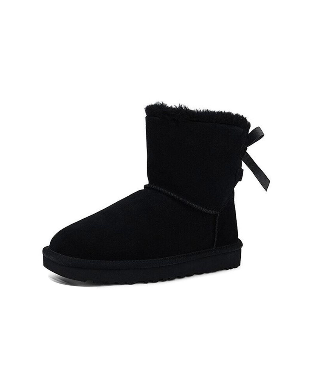 Ugg Black (Wmns) Mini Continuity Bow Fleece Lined
