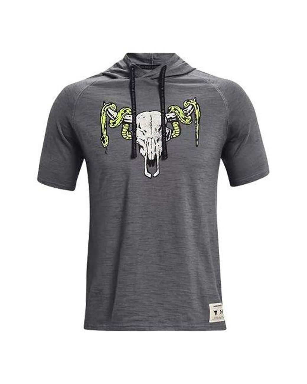 Under Armour Under Arour Project Rock Casua Sports Hooded Short Seeve Gray  for Men | Lyst