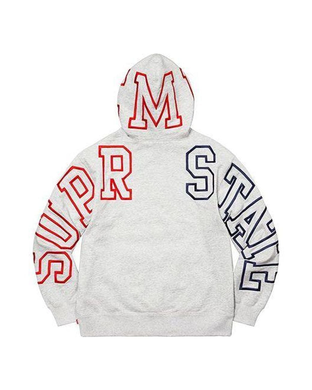 Supreme White State Hooded Sweatshirt for men