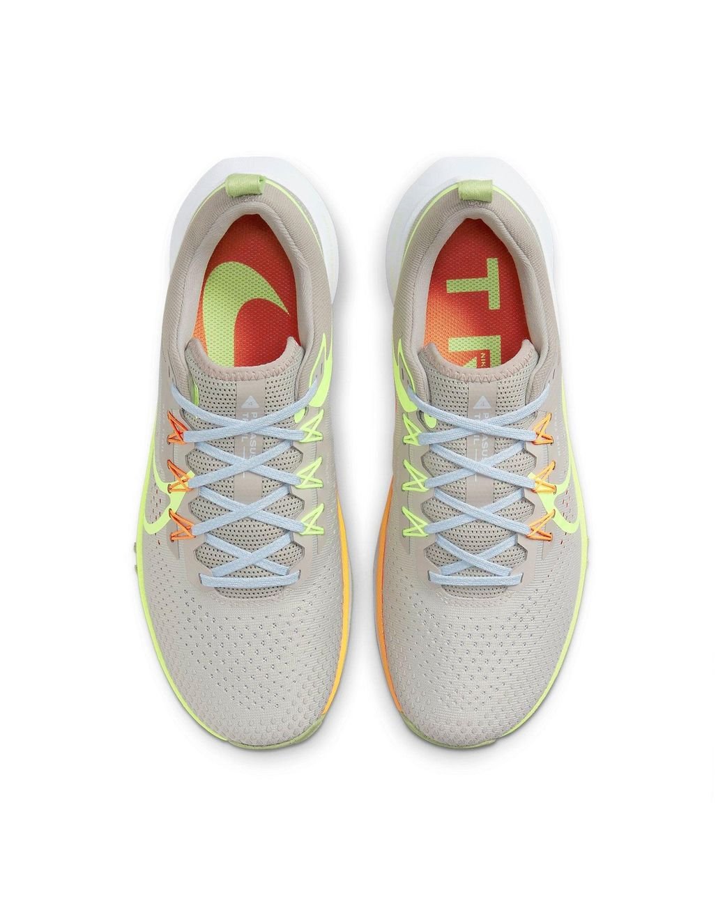 Nike White React Pegasus Trail 4 'Light Iron Ore Volt' for men