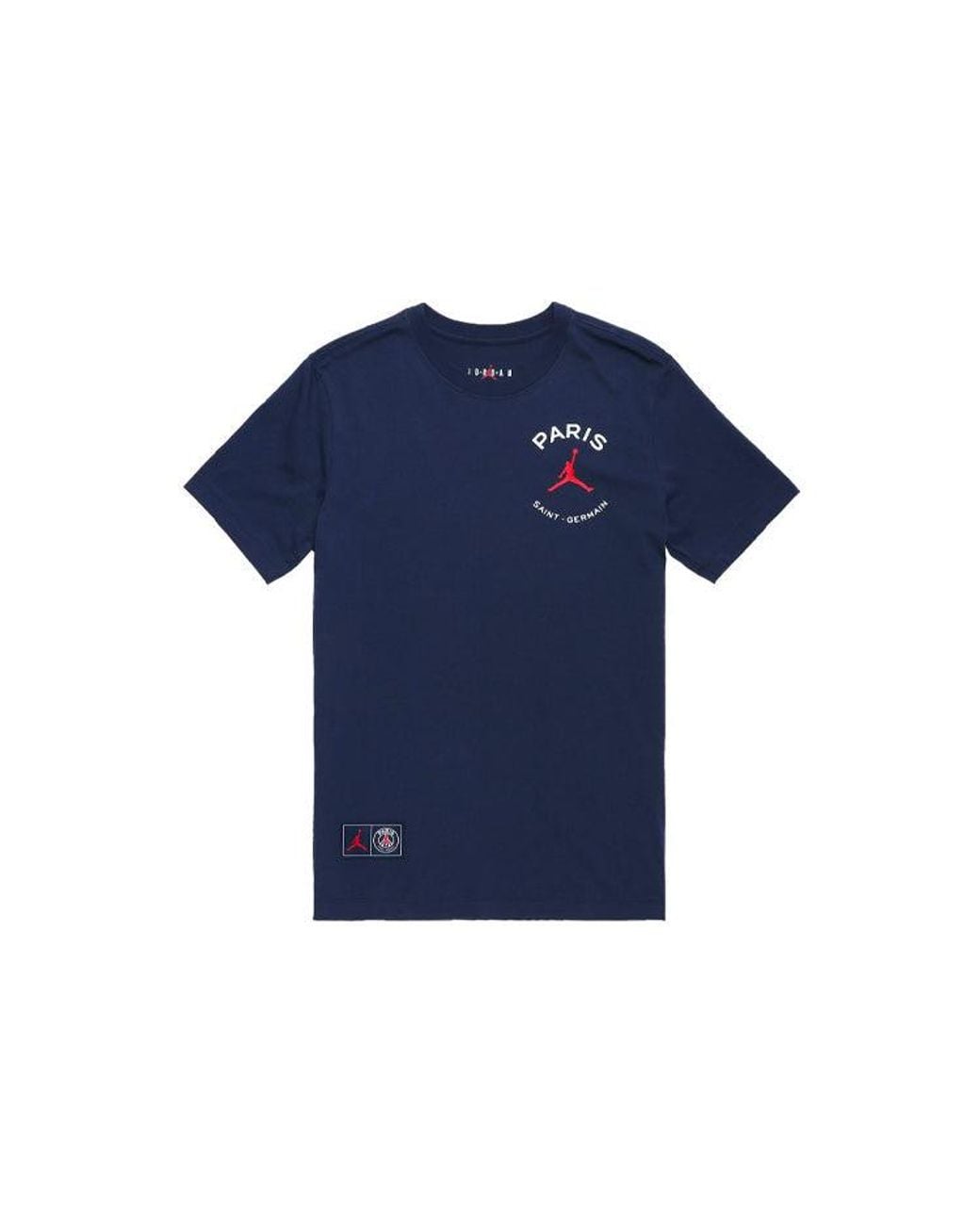 Nike Blue Paris Saint-Germain Team Logo Logo Printing Sports Round Neck Short Sleeve for men
