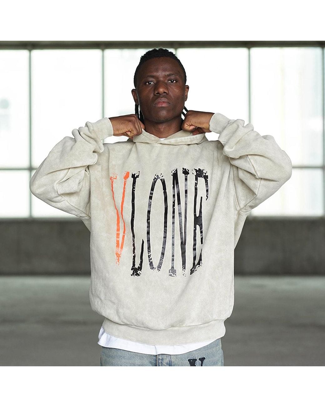 Vlone(GOAT) White Live Alone Die Alone Hoodie 'Wheat' for men