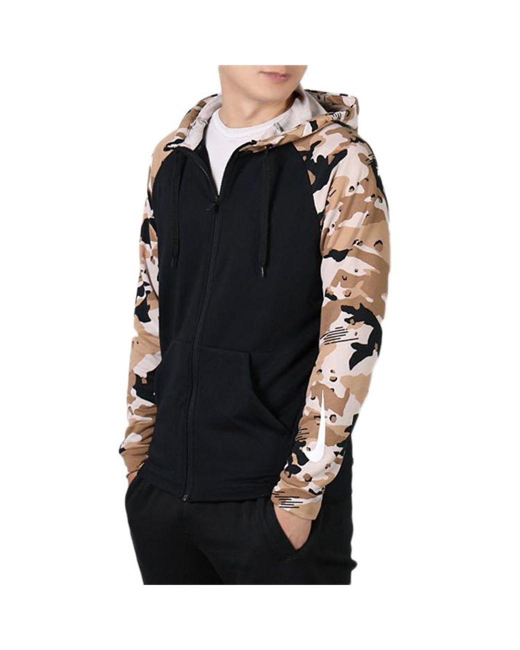 Nike Black Camouflage Splicing Jacket for men