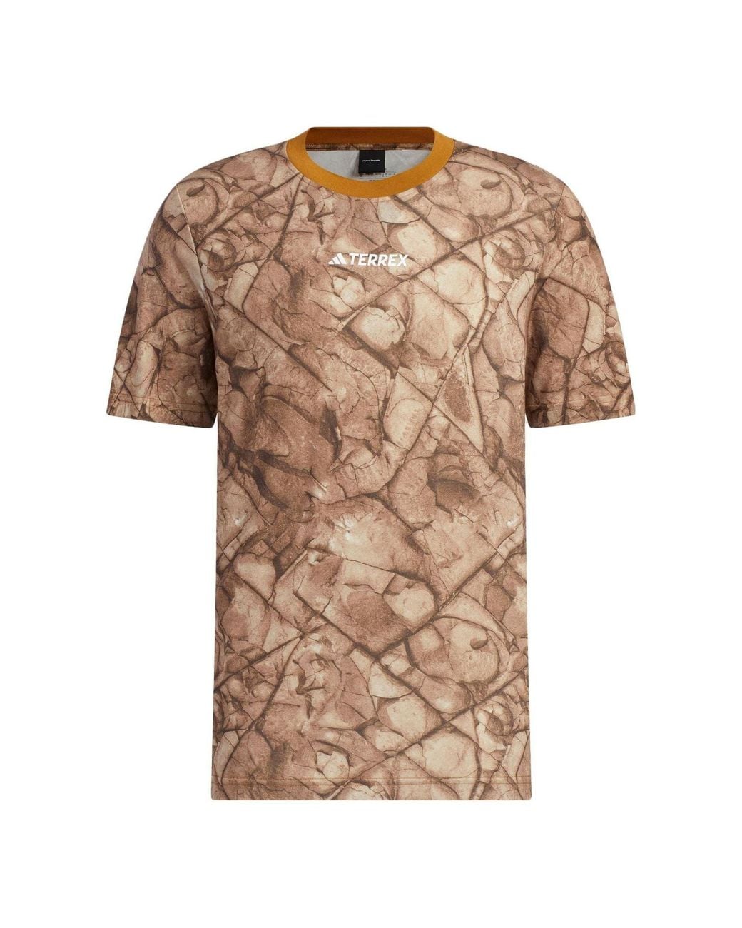Adidas Brown National Geographic Graphic Tencel Short Sleeve Tee for men