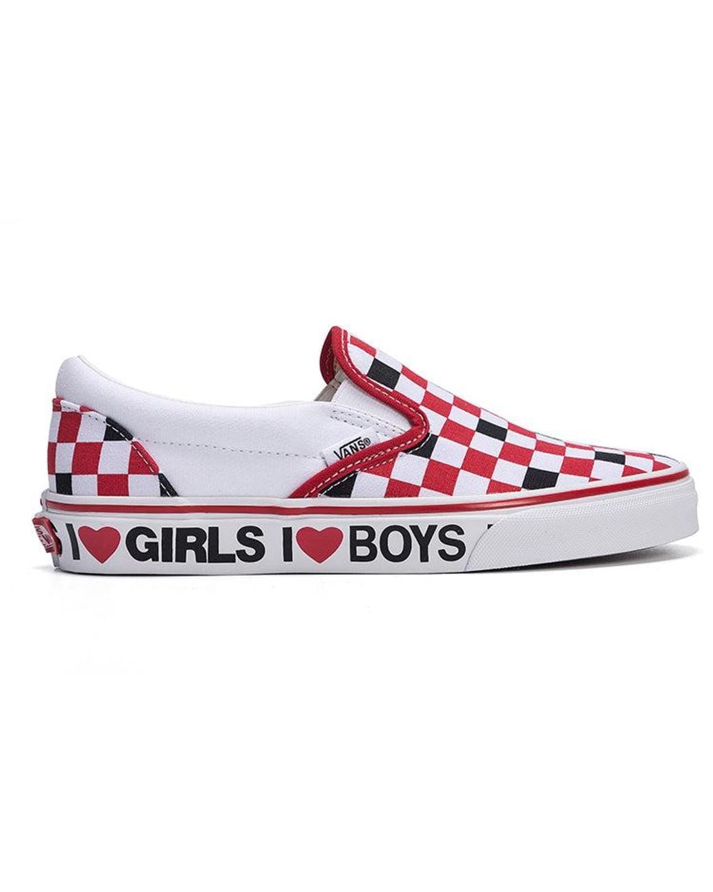 Vans White Slip-On I Heart for men