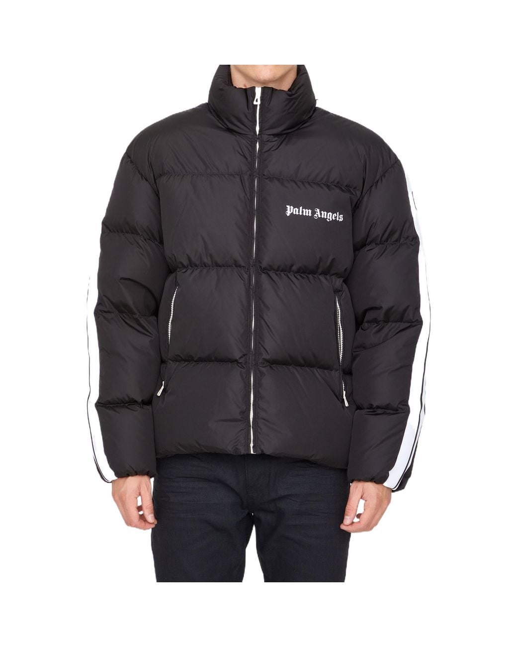 Palm Angels Black Fw22 Classic Track Down Jacket for men