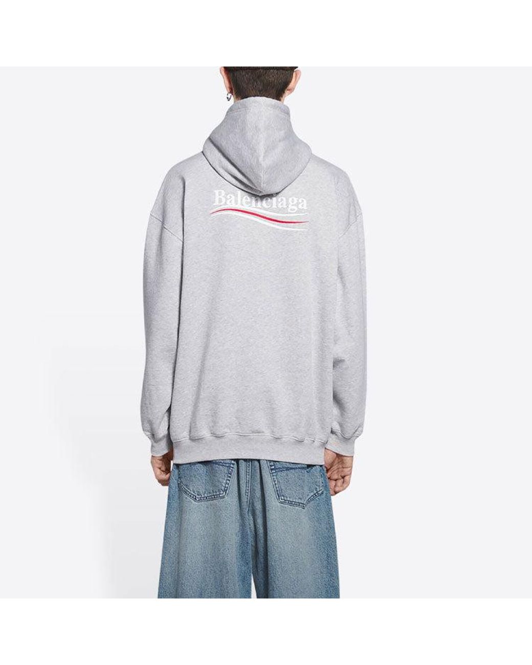 Balenciaga Blue Political Campaign Hoodie Medium Fit for men