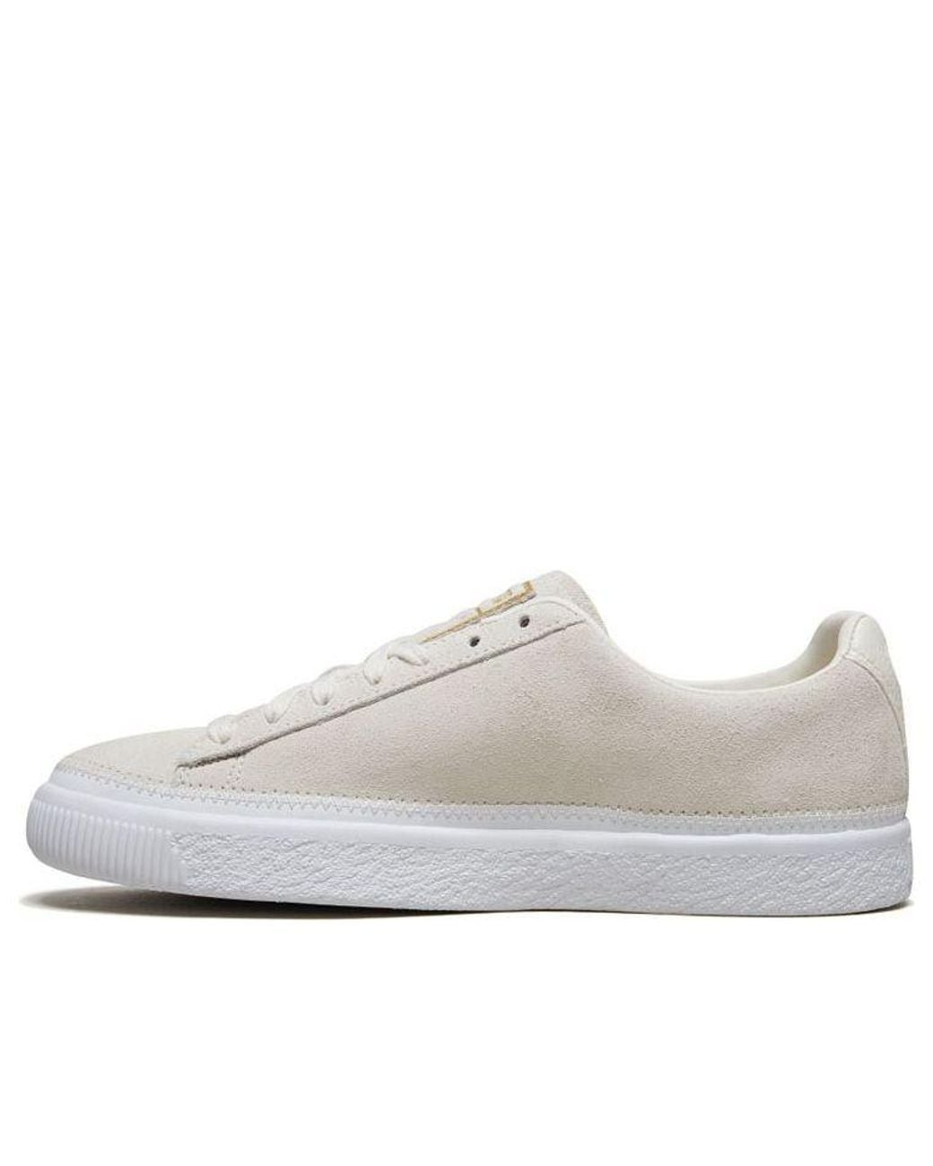PUMA White Suede Trim Retro Low Tops Casual Skateboarding Shoes Creamy for men