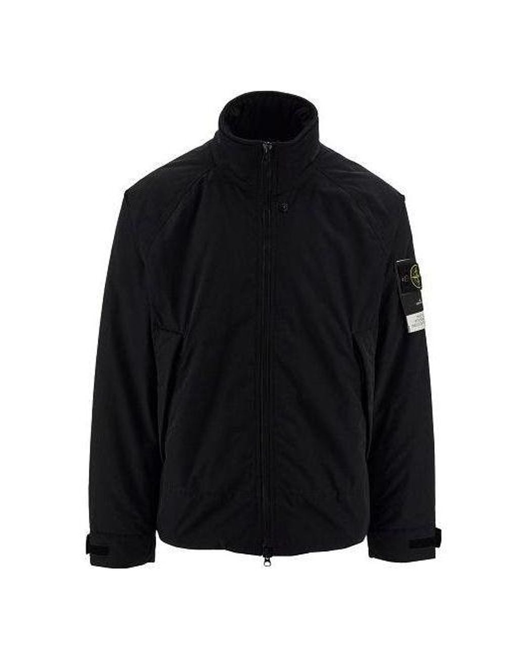 Stone Island Black Nylon Plain Jackets for men