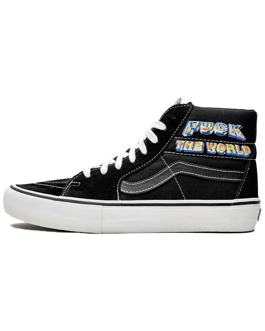 Vans Black Supreme X Sk8-Hi 'Fuck The World for men