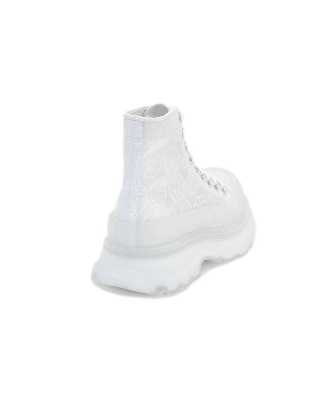 McQueen White (Wmns) Tread Slick Lace Up High Boots Transparent'