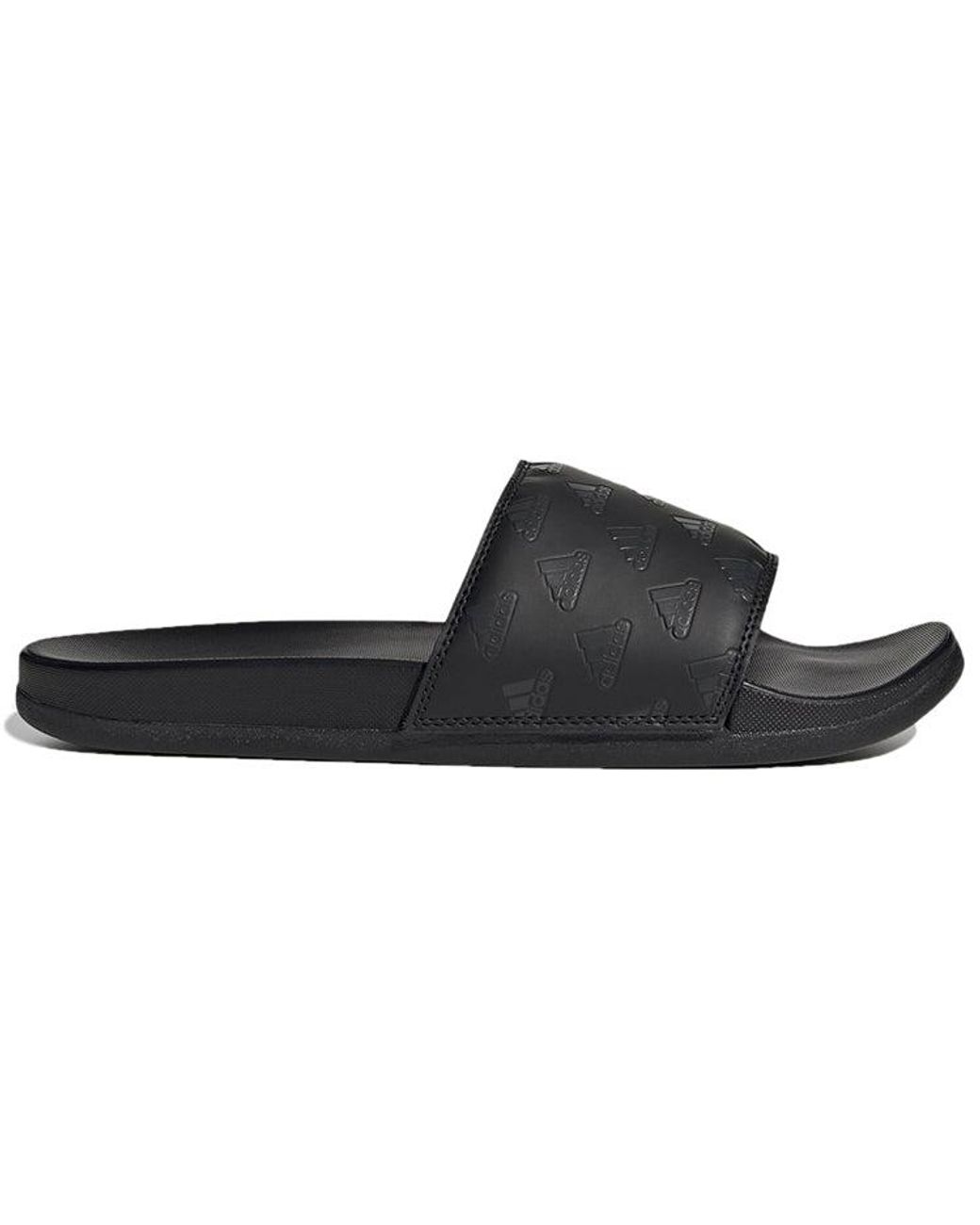 Adidas Black Adilette Comfort Slide 'Repeat Logo for men