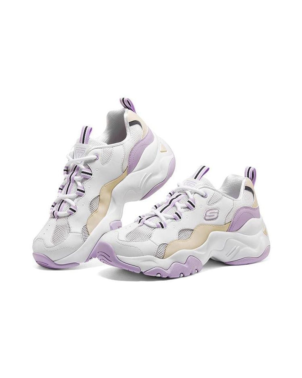 Skechers White (Wmns) D'Lites 3.0 Low Running Shoes Gs