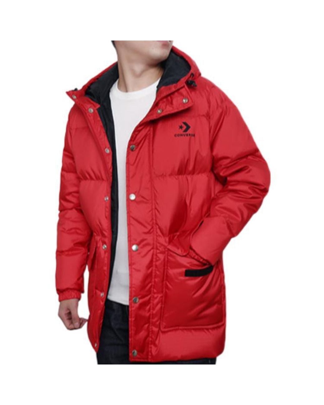 Converse Red Down Fill Puffer Jacket for men