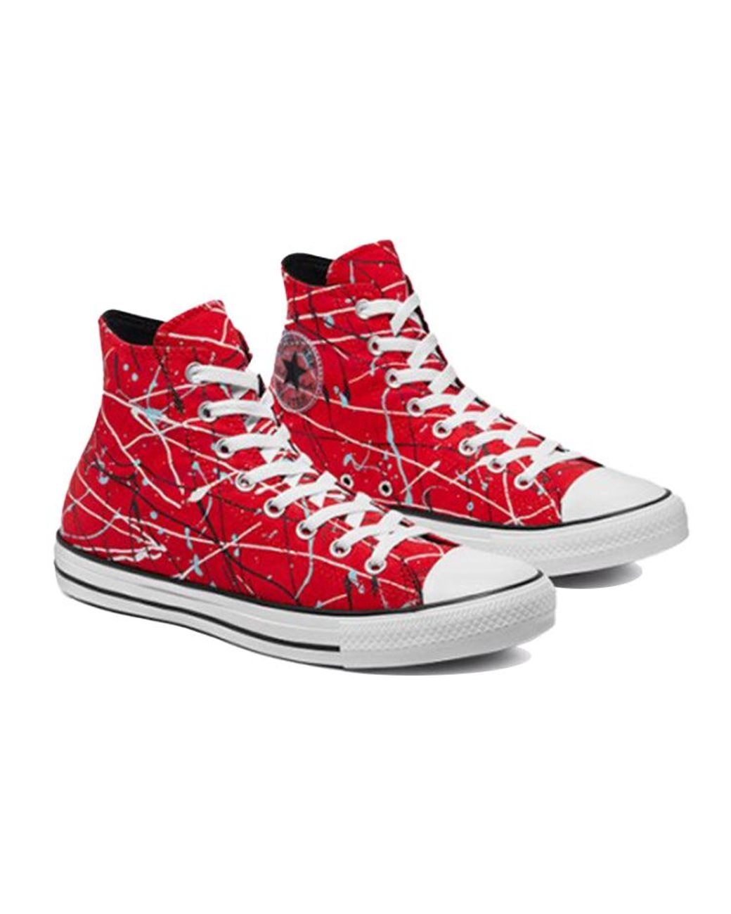 Converse Red Archive Paint Splatter Chuck Taylor All Star for men