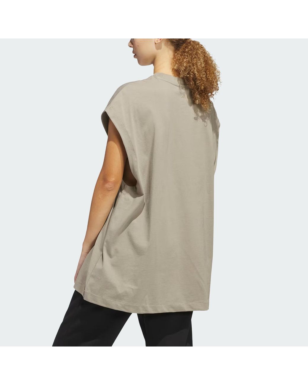 Adidas Gray Sleeveless Vest 'Putty' for men