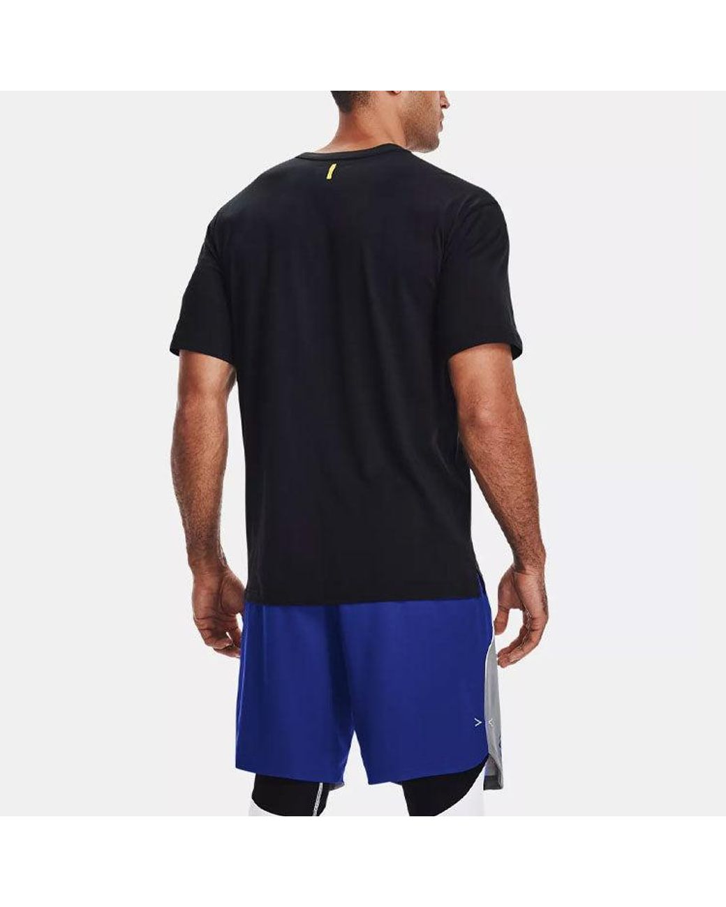 Under Armour Blue Curry Cotton Printing Round Neck Short Sleeve for men