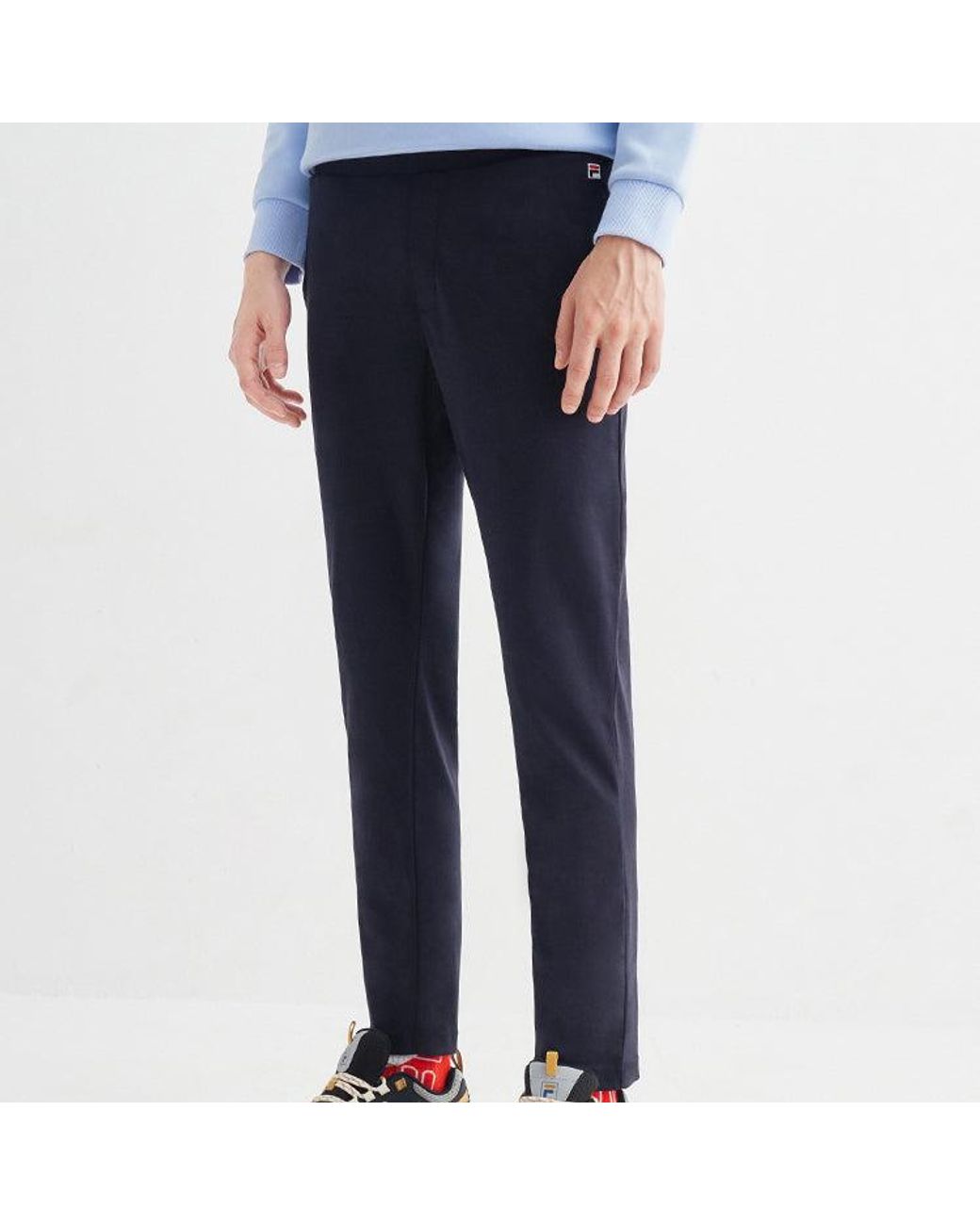 Fila Blue Knit Straight Casual Sports Pants for men