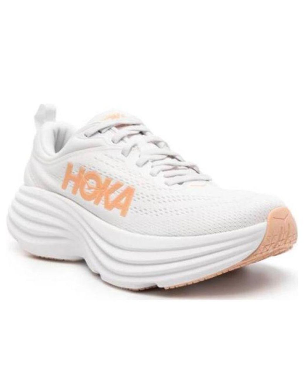 Hoka One One White (Wmns) Bondi 8 Cantaloupe'
