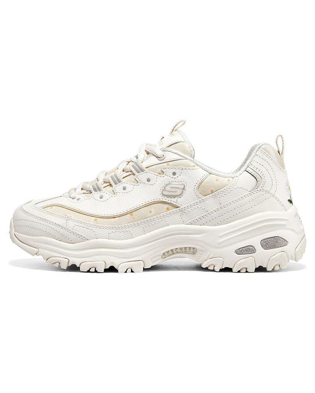 Skechers White (Wmns) D'Lites 1.0 Sneakers
