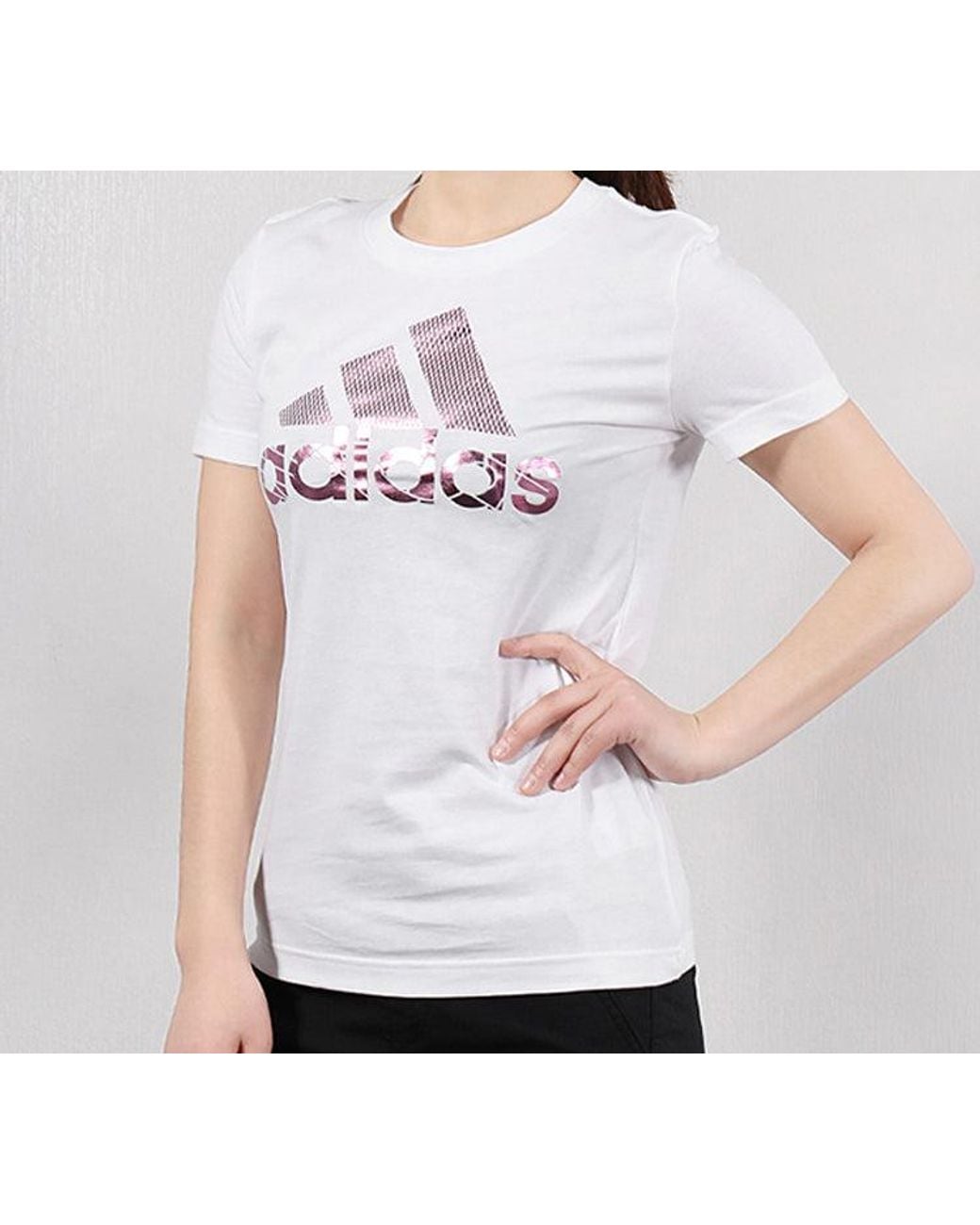 Adidas White (Wmns) Bos Foil Tee Short Sleeve