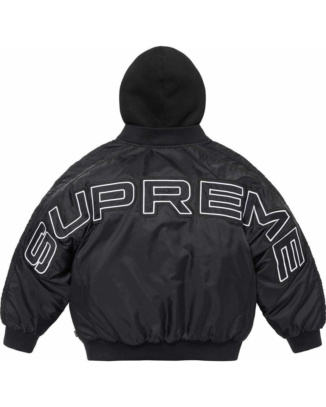 Supreme Hooded Stadium Jacket in Black for Men | Lyst UK