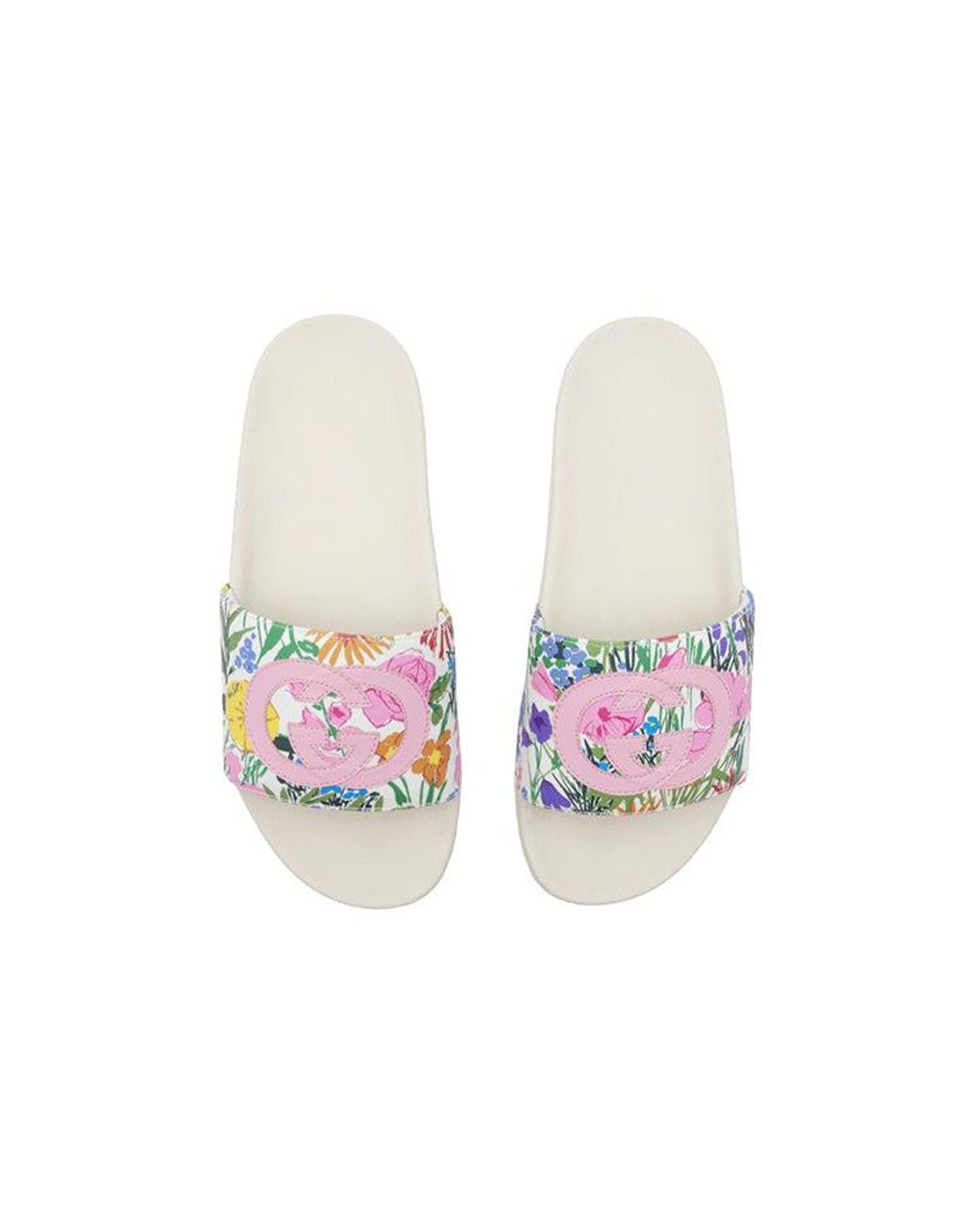 Gucci White (Wmns) Ken Scott Print Slide Sandal