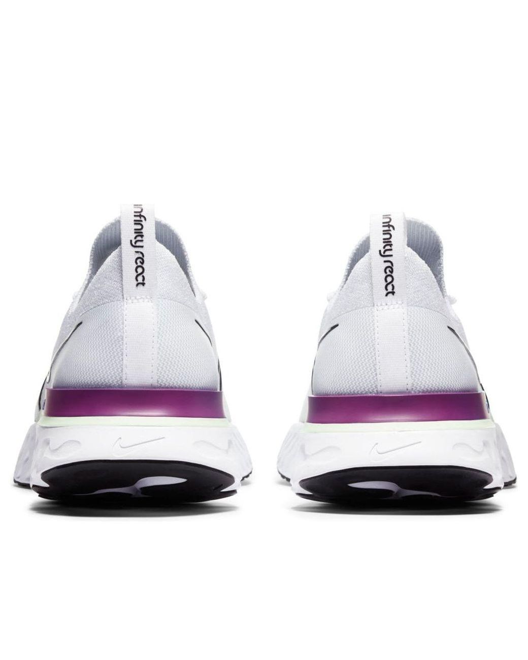 Nike White React Infinity Run Flyknit Vapor' for men